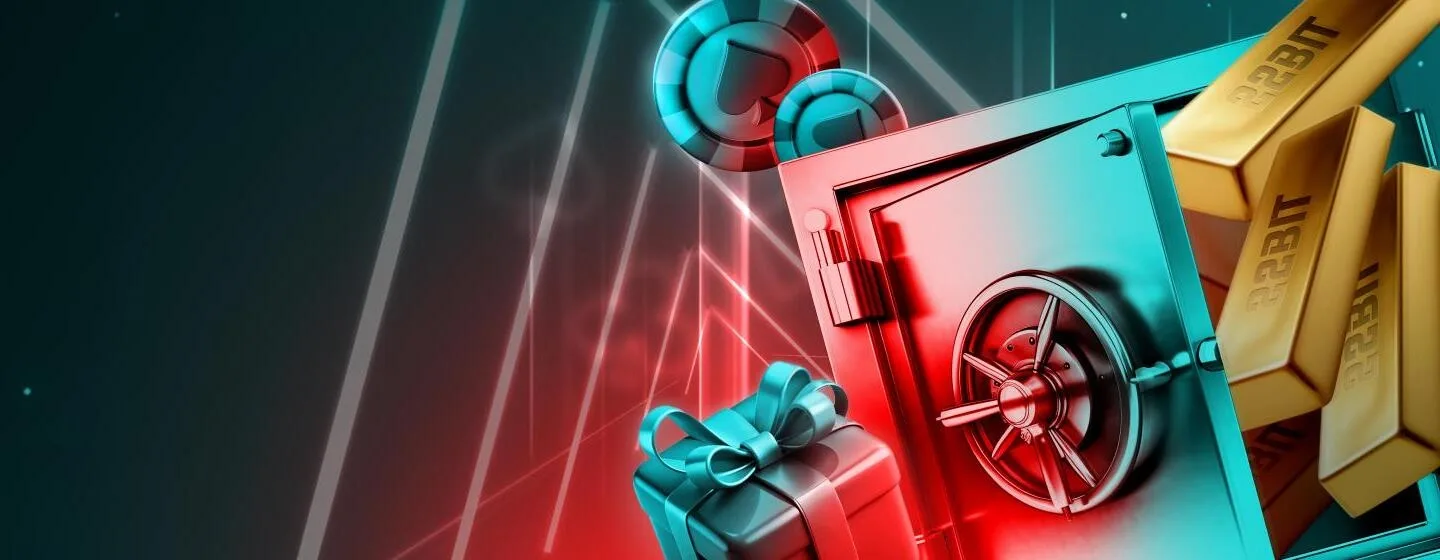 Banner de portada de 22Bit: caja fuerte con lingotes